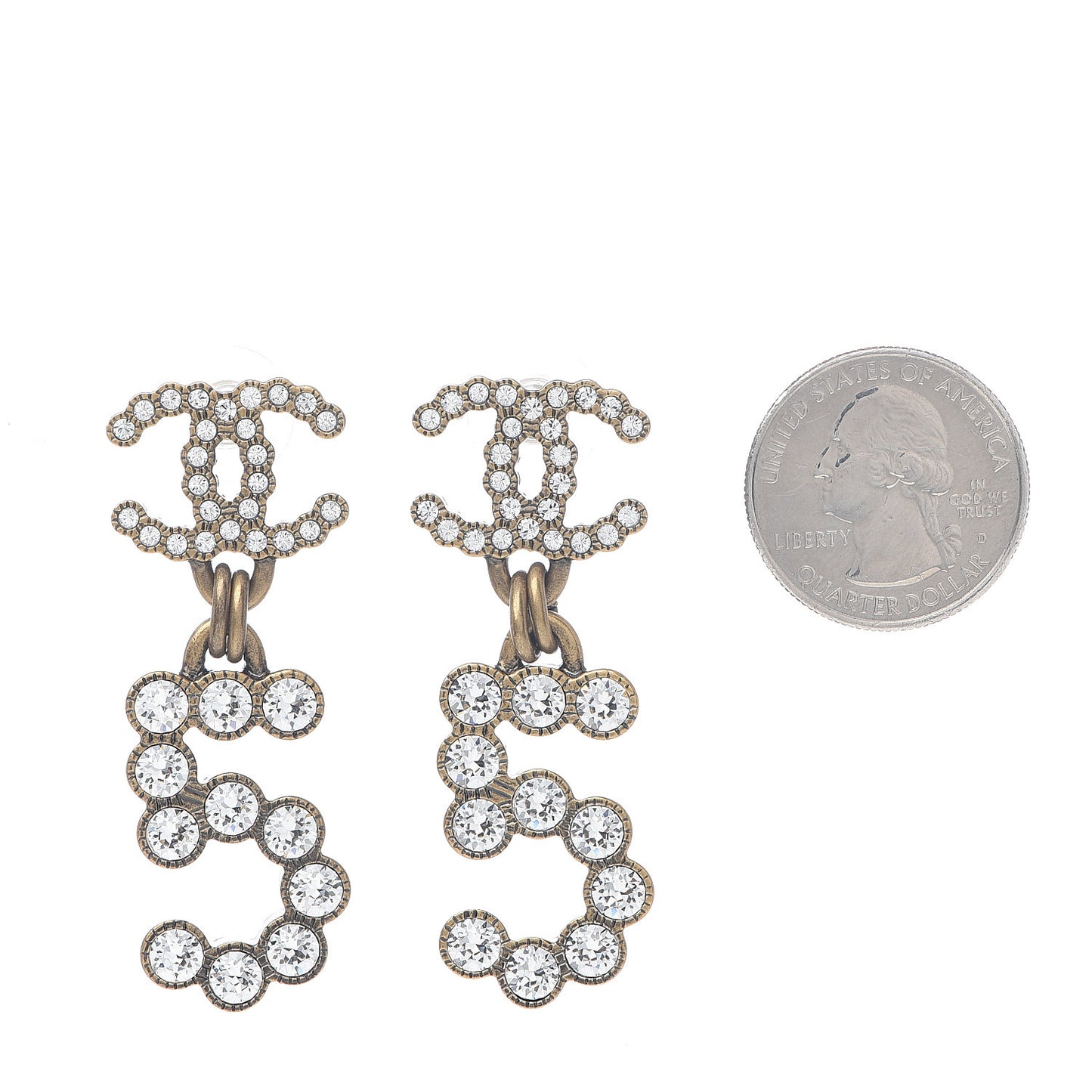 Metal Crystal City of Lights No 5 Drop Earrings Gold