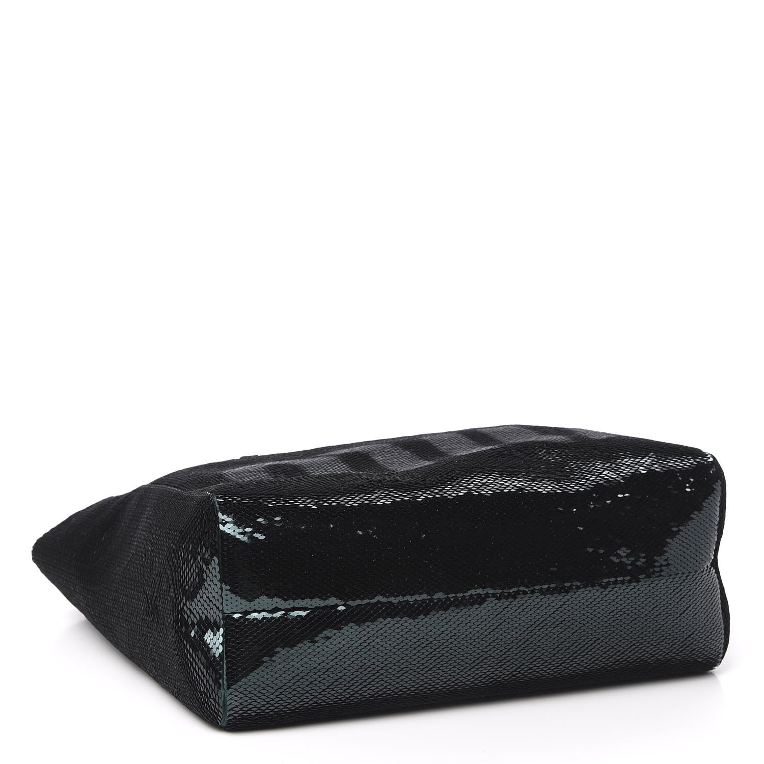 Miu Miu Paillettes Sequin Logo Tote Smeraldo Argent 4 of 9