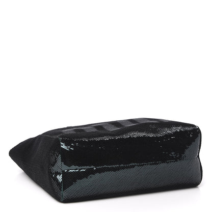 Miu Miu Paillettes Sequin Logo Tote Smeraldo Argent 4 of 9