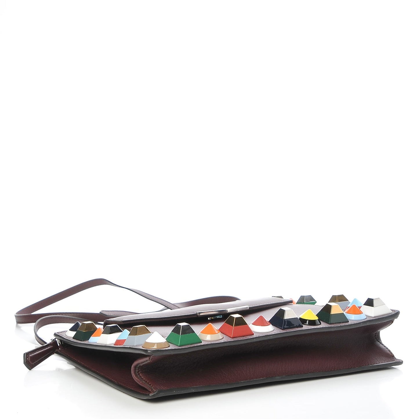 Vitello Dolce Studded Mini 2Jours Pouch Bordeaux Multicolor