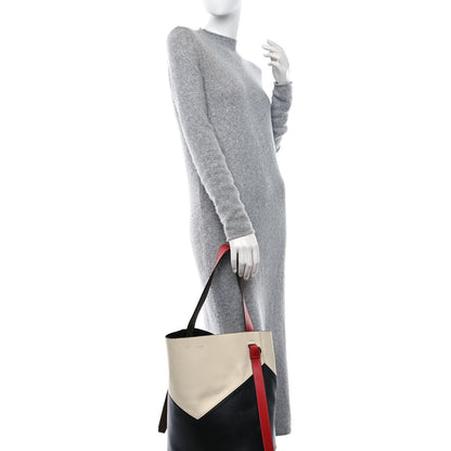 Celine Shiny Smooth Calfskin Twisted Cabas Ivory Black 2 of 9