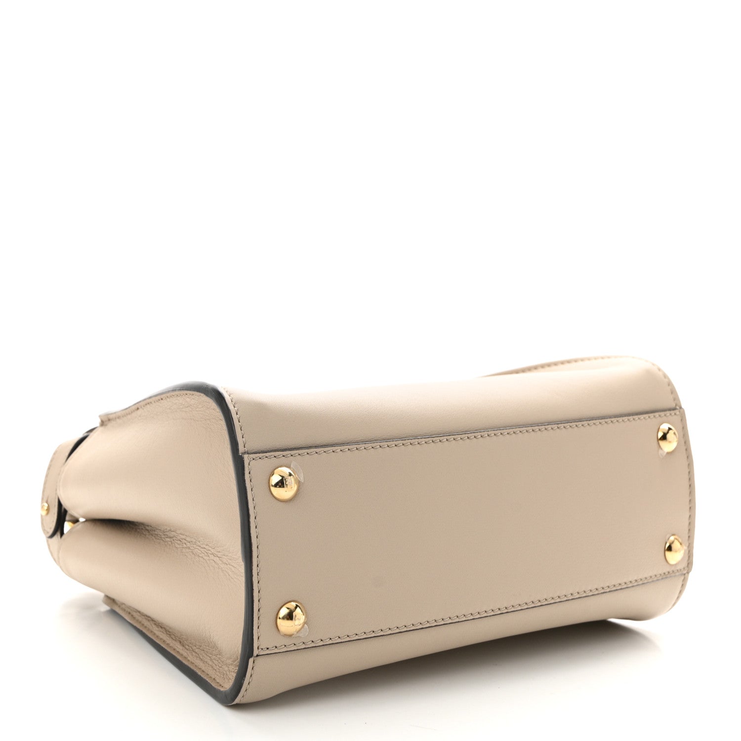 Fendi Vitello Seta Canvas FF Embroidered Mini Peekaboo Iconic Satchel Nuvola 4 of 11