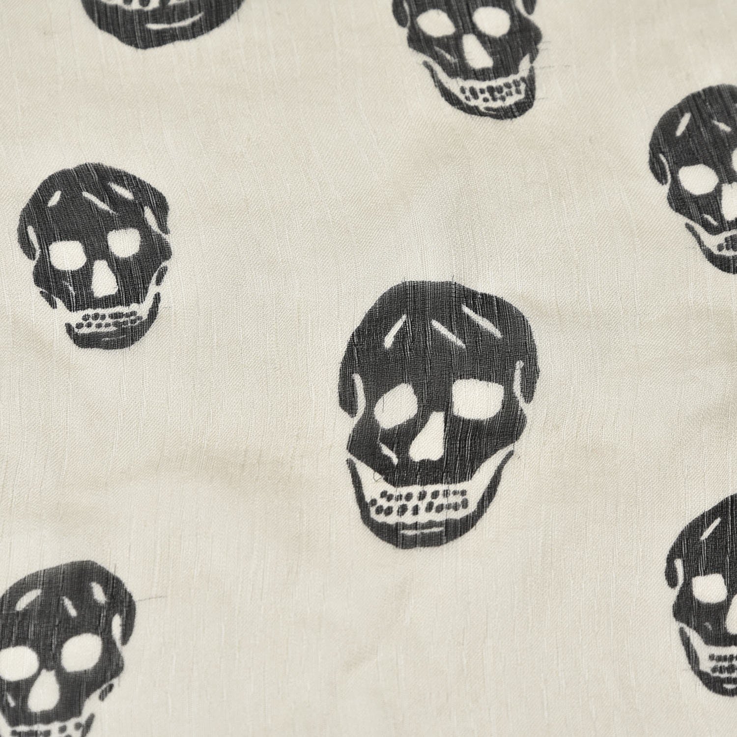Alexander McQueen Silk Chiffon Skull Scarf Ivory Black 10 of 14