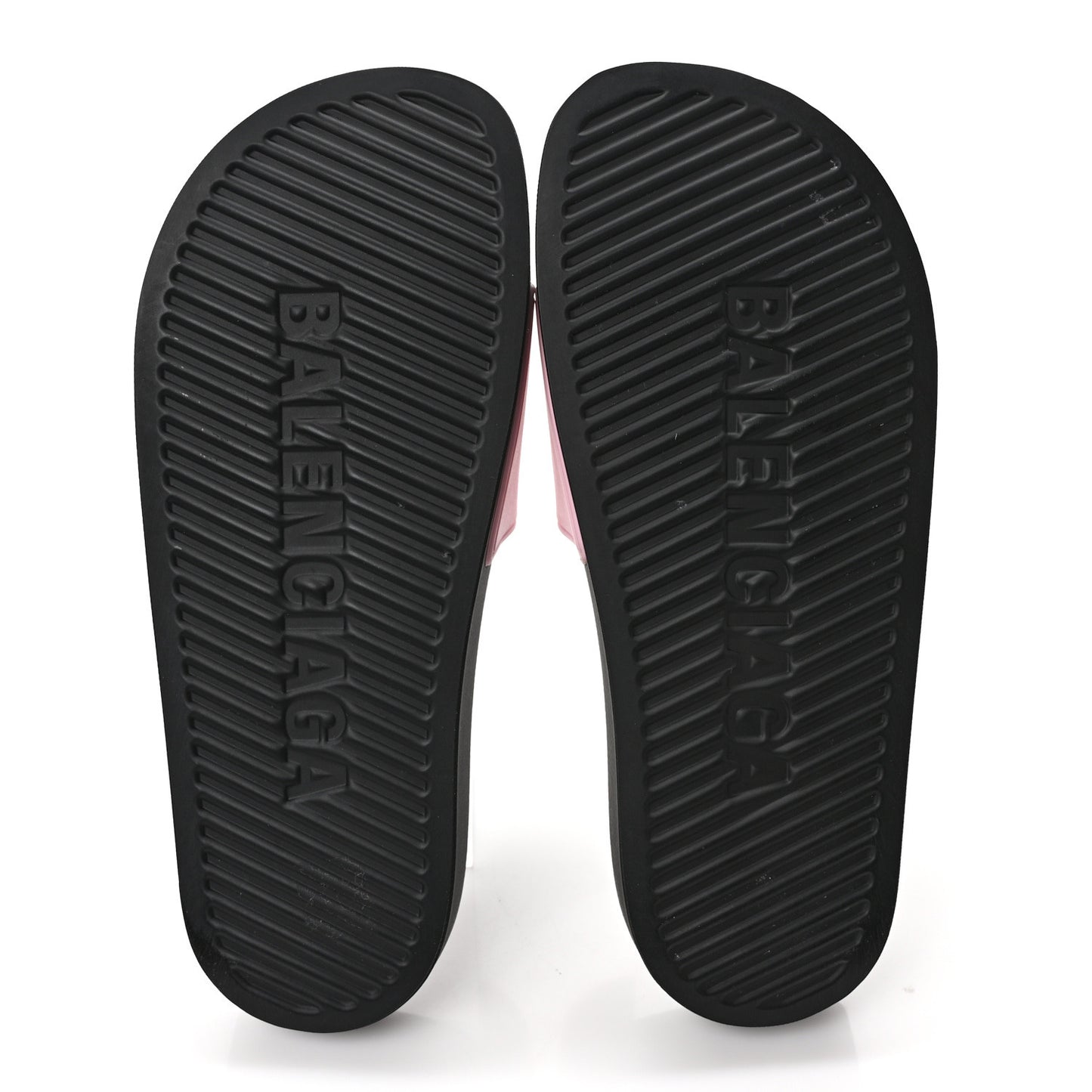 Rubber Logo Womens Pool Slide Sandals 38 Light Pink Black