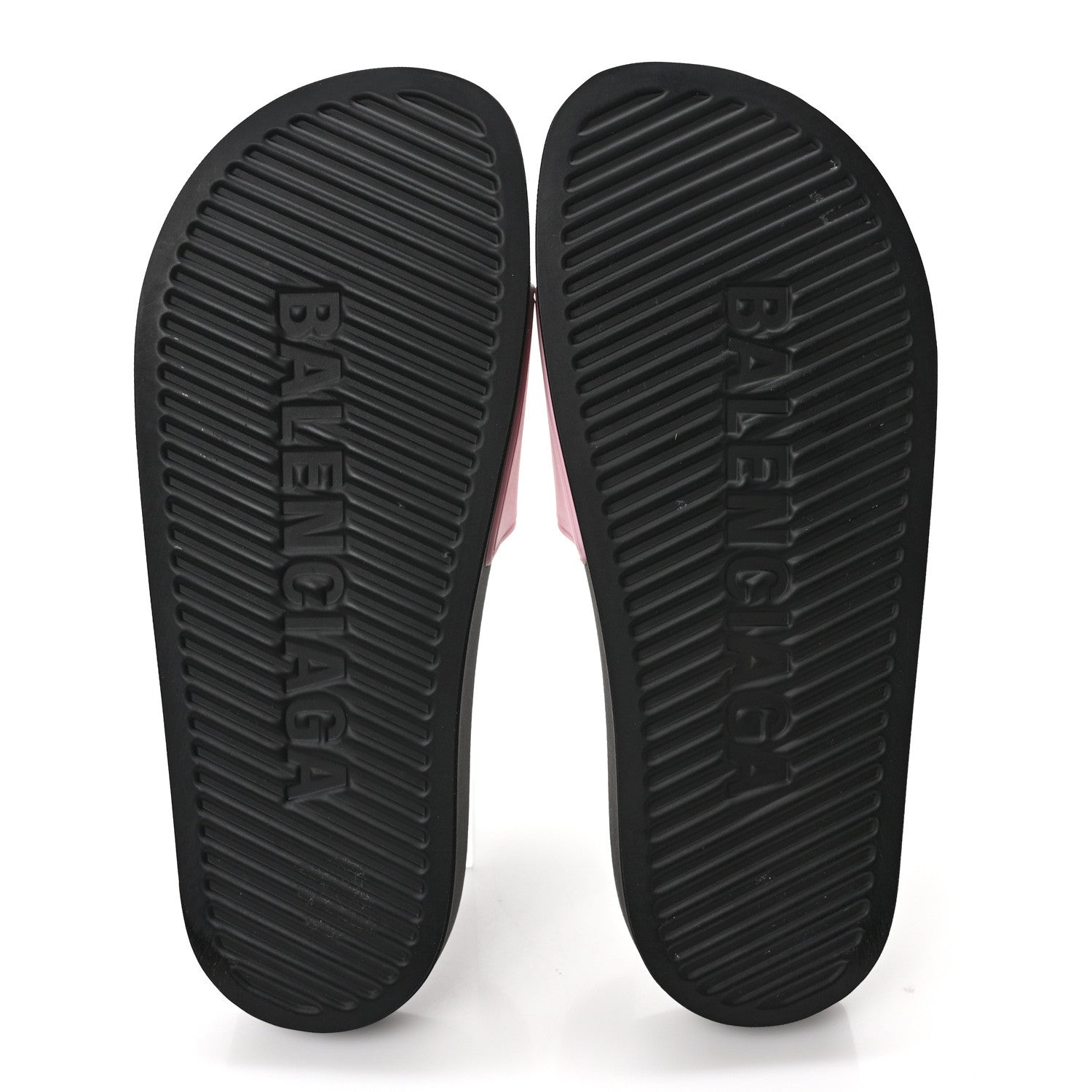 Balenciaga Rubber Logo Womens Pool Slide Sandals 38 Light Pink Black 5 of 7