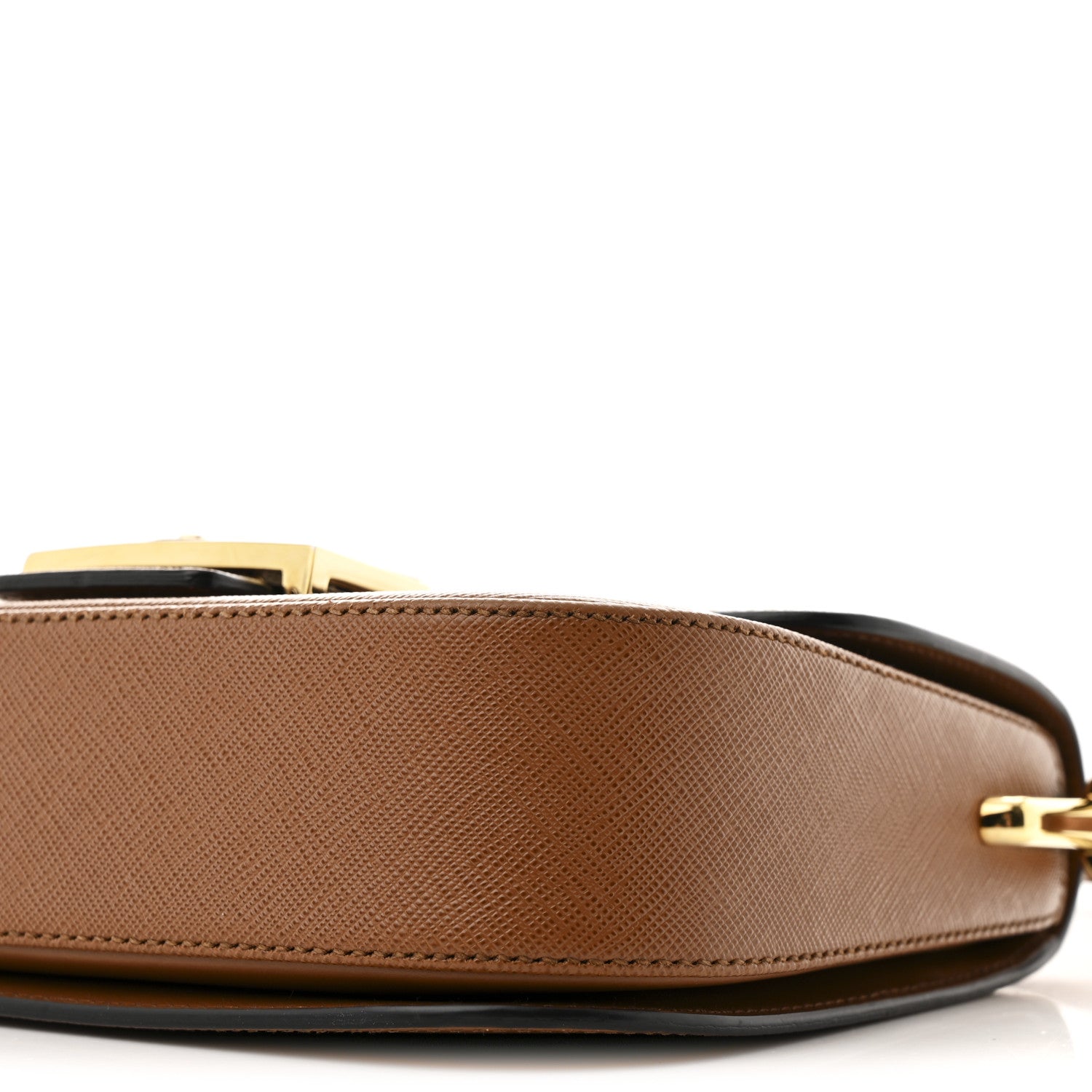 Prada Saffiano Lux Embleme Flap Shoulder Bag Cognac 10 of 12