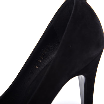 Chanel Suede Cap Toe CC Pumps 36.5 Black 9 of 10