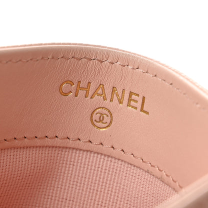 Chanel Shiny Caviar Enamel Quilted CC Card Holder Light Pink 6 of 9