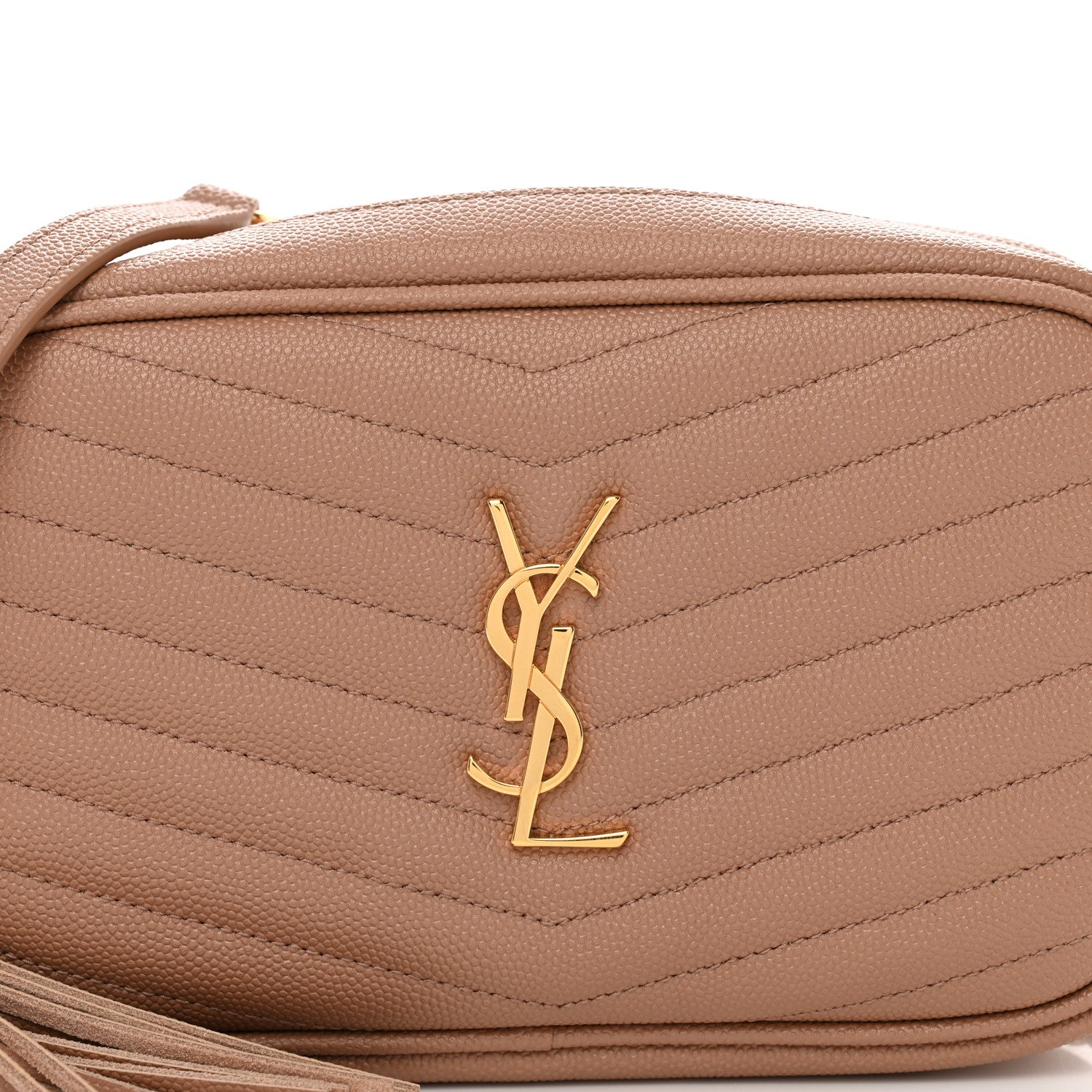 Saint Laurent Grain De Poudre Matelasse Monogram Mini Lou Camera Bag Vintage Peach 5 of 9