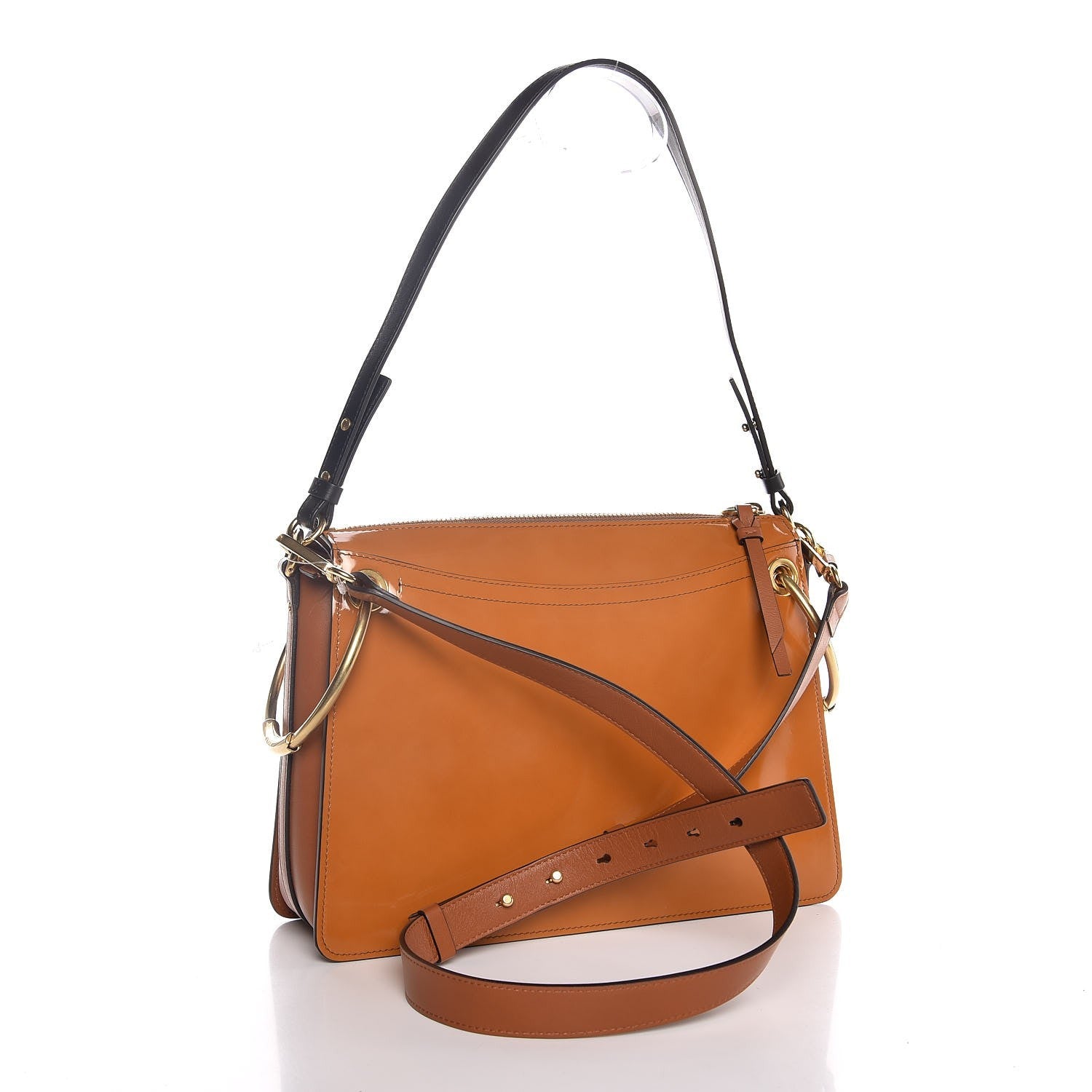 Chloe Glossy Lambskin Medium Roy Bag Caramel 4 of 9
