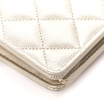 Chanel Metallic Caviar Quilted Yen Wallet Gold 13 of 15
