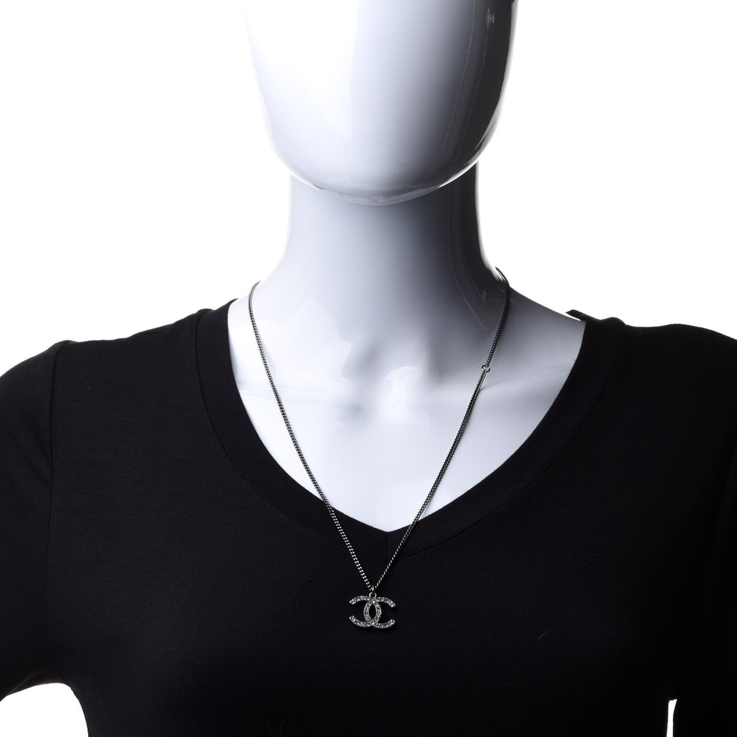 Crystal CC Necklace Silver