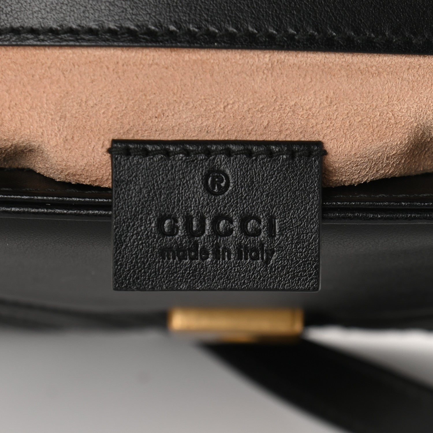 Gucci Calfskin Matelasse Mini GG Marmont Top Handle Shoulder Bag Black 6 of 9