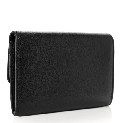 Chanel Goatskin Embossed Camellia Flap Card Holder Black 4 of 8