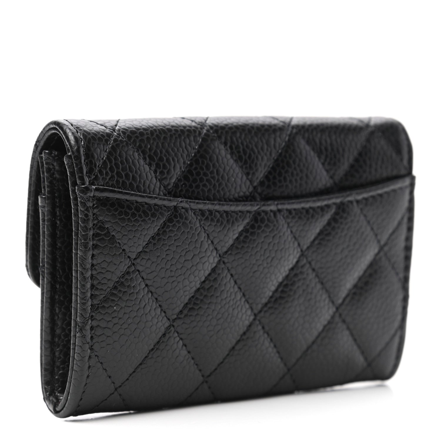 Chanel Caviar Quilted Flap Card Holder Wallet Black 2 of 7