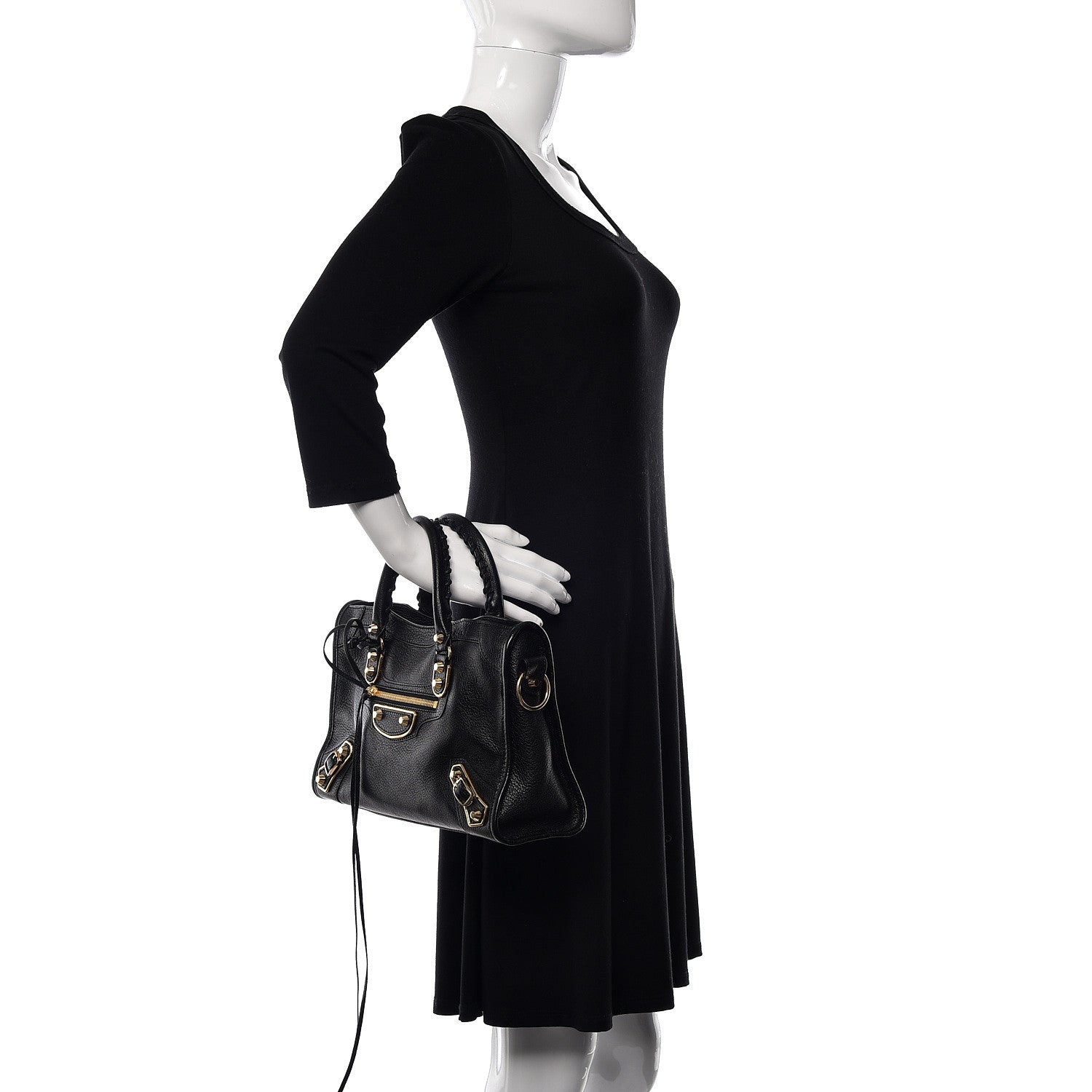 Balenciaga Chevre Gold Metallic Edge Hardware Velo Black 2 of 10