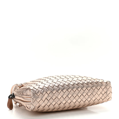Bottega Veneta Metallic Grosgrain Intrecciato Nodini Crossbody Messenger Copper 4 of 9