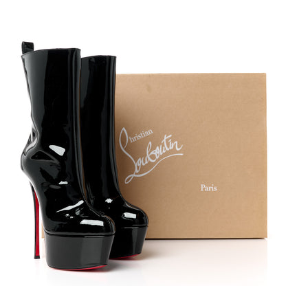 Christian Louboutin Patent Dolly Alta Booty 160 Ankle Boots 37 Black 8 of 8