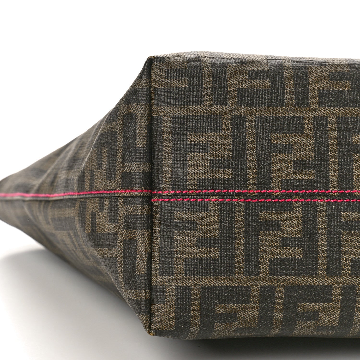Fendi Zucca Spalmati Vitello Elite Small Roll Tote Tobacco Ciclamino 7 of 17