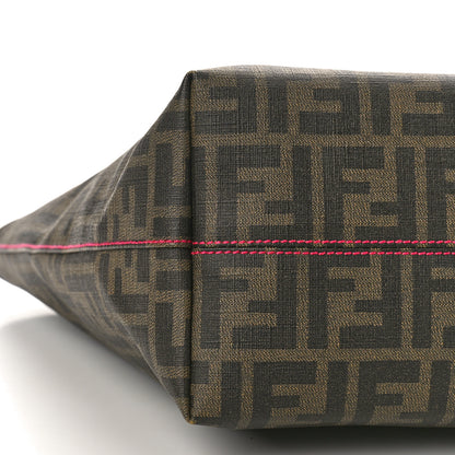 Fendi Zucca Spalmati Vitello Elite Small Roll Tote Tobacco Ciclamino 7 of 17