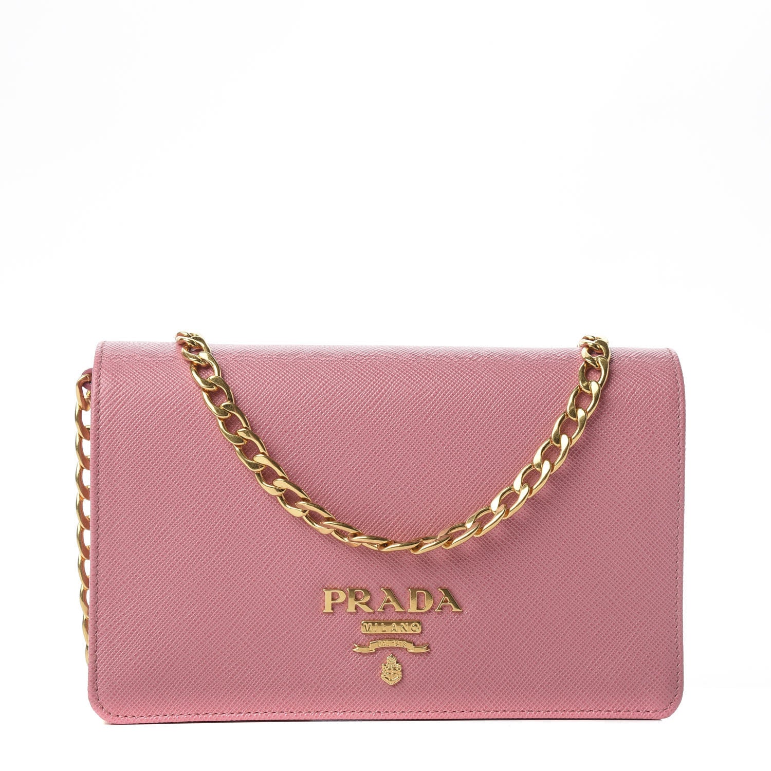 Prada Saffiano Lux Chain Wallet Petalo 1 of 10