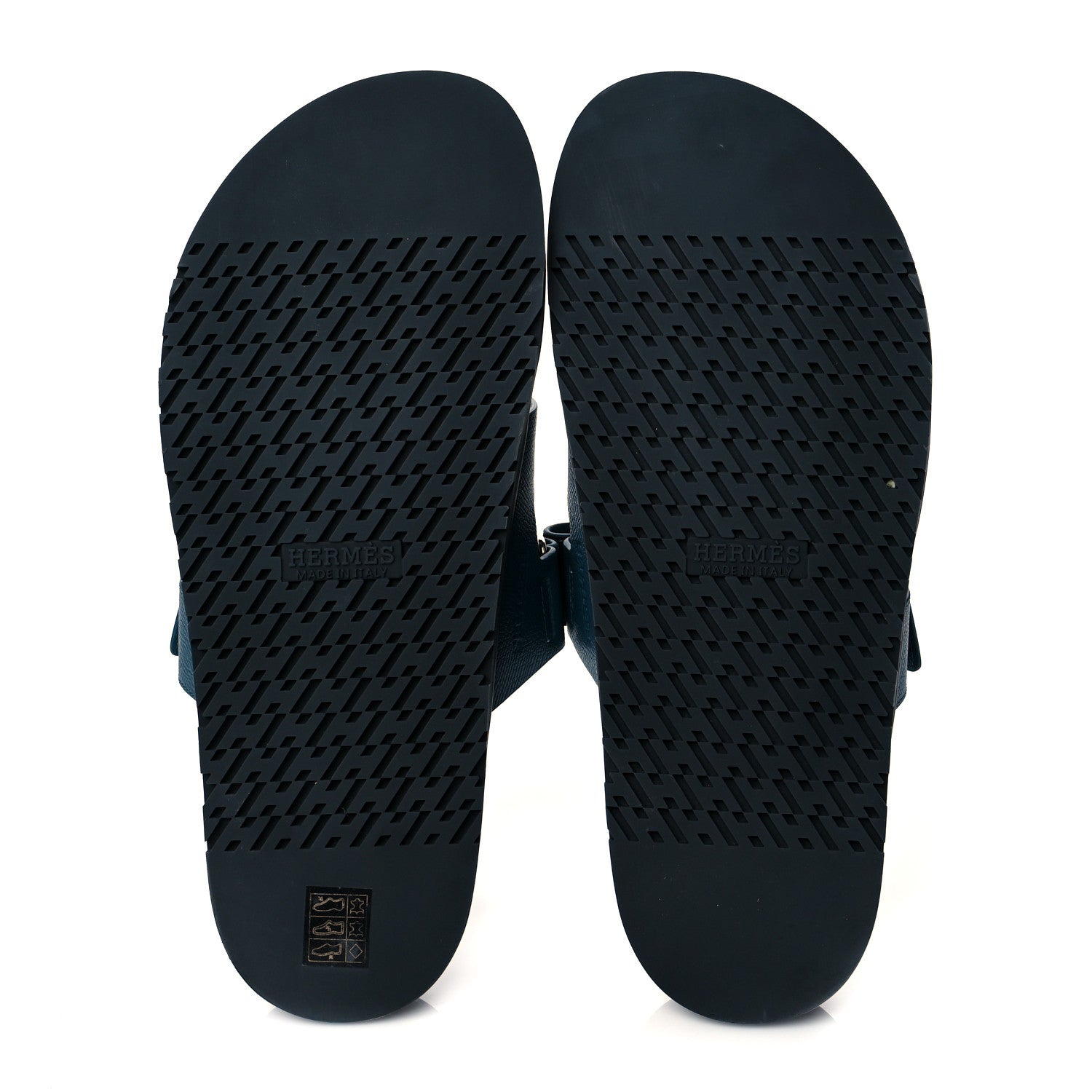 Hermes Epsom Mens Chypre Sandals 43 Bleu Canard 5 of 8