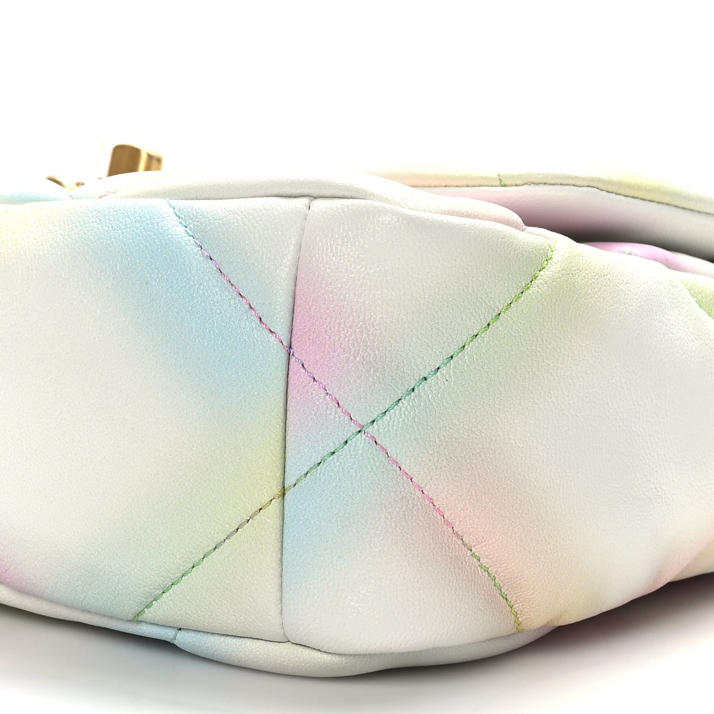 Printed Goatskin Quilted Medium Chanel 19 Flap White Multicolor