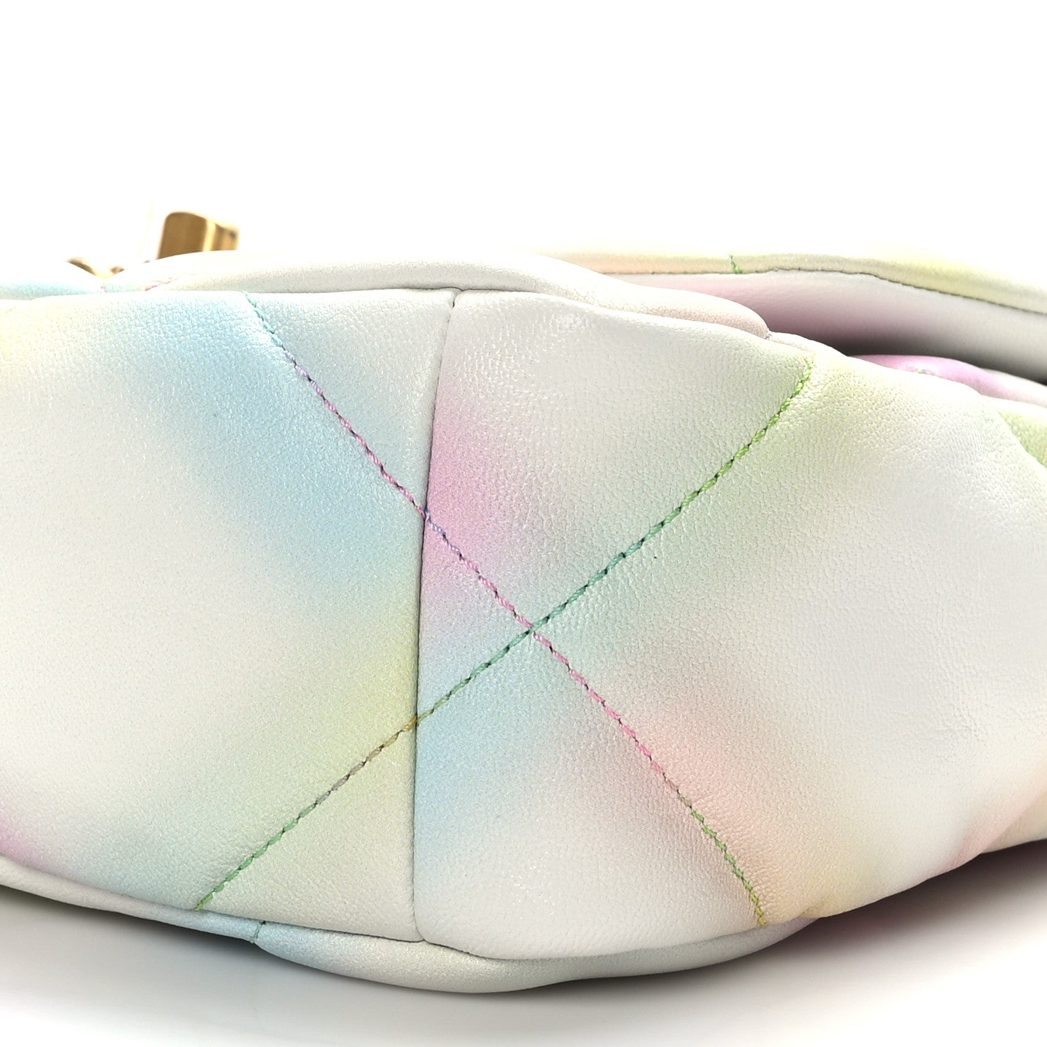 Chanel Printed Goatskin Quilted Medium Chanel 19 Flap White Multicolor 9 of 10