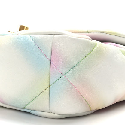 Chanel Printed Goatskin Quilted Medium Chanel 19 Flap White Multicolor 9 of 10