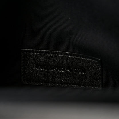 Saint Laurent Grain De Poudre Matelasse Chevron Monogram Envelope Clutch Black 7 of 9