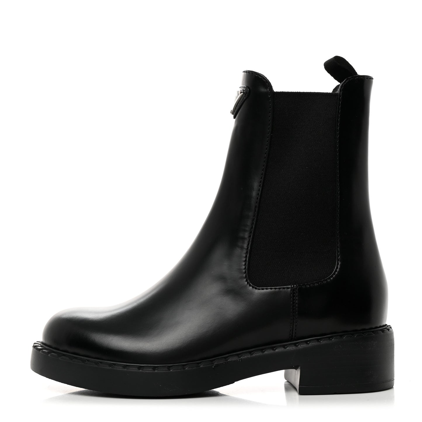 Spazzolato Metal Triangle Logo 50mm Chelsea Boots 36 Black