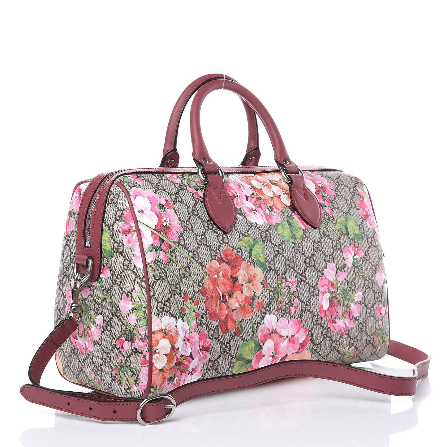 GG Supreme Monogram Blooms Medium Boston Beige Multicolor Dry Rose