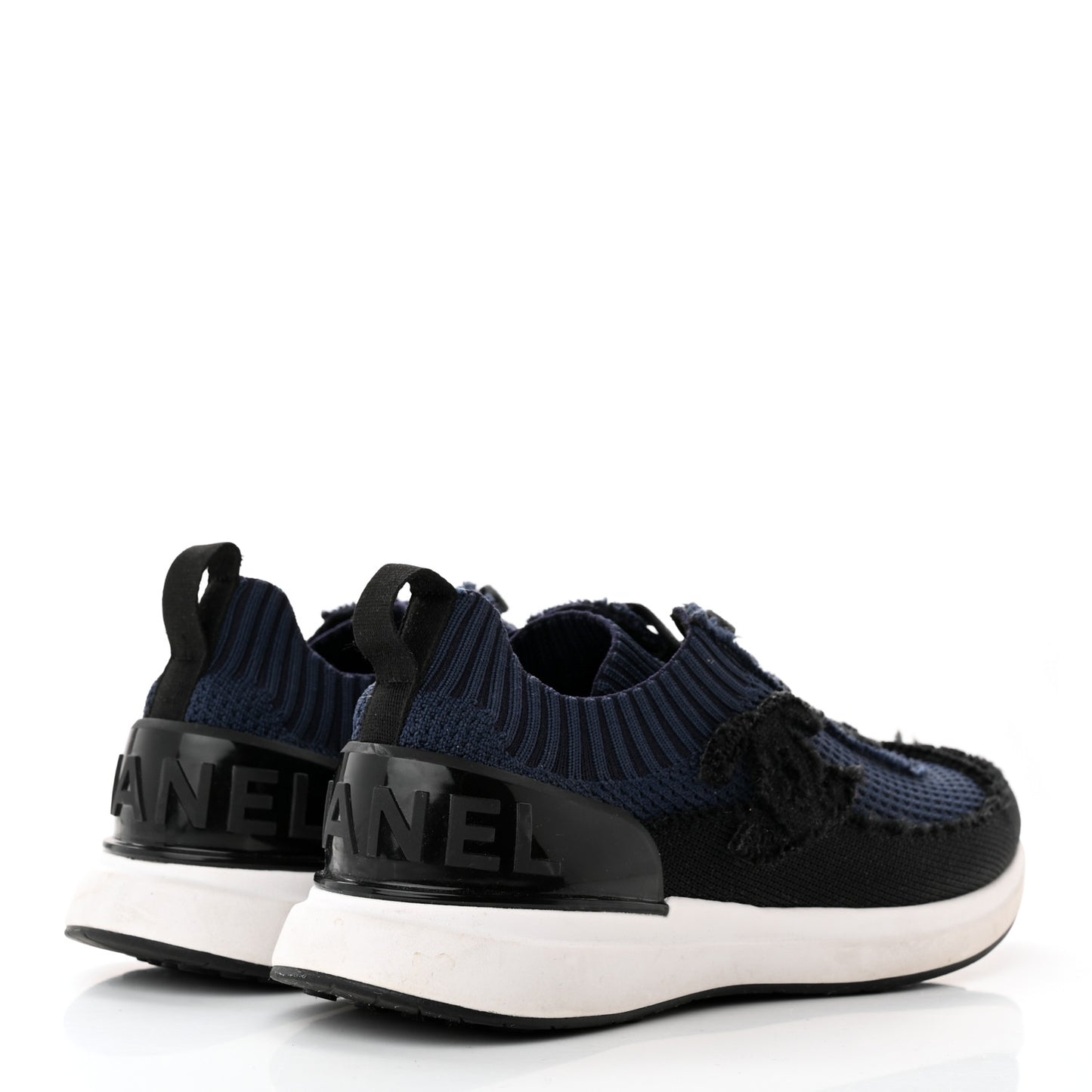 Fabric Logo Sneakers 37 Navy Black