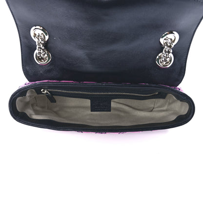 Gucci Monogram Multicolor Matelasse Diagonal Small GG Marmont Shoulder Bag Pink Blue 5 of 12