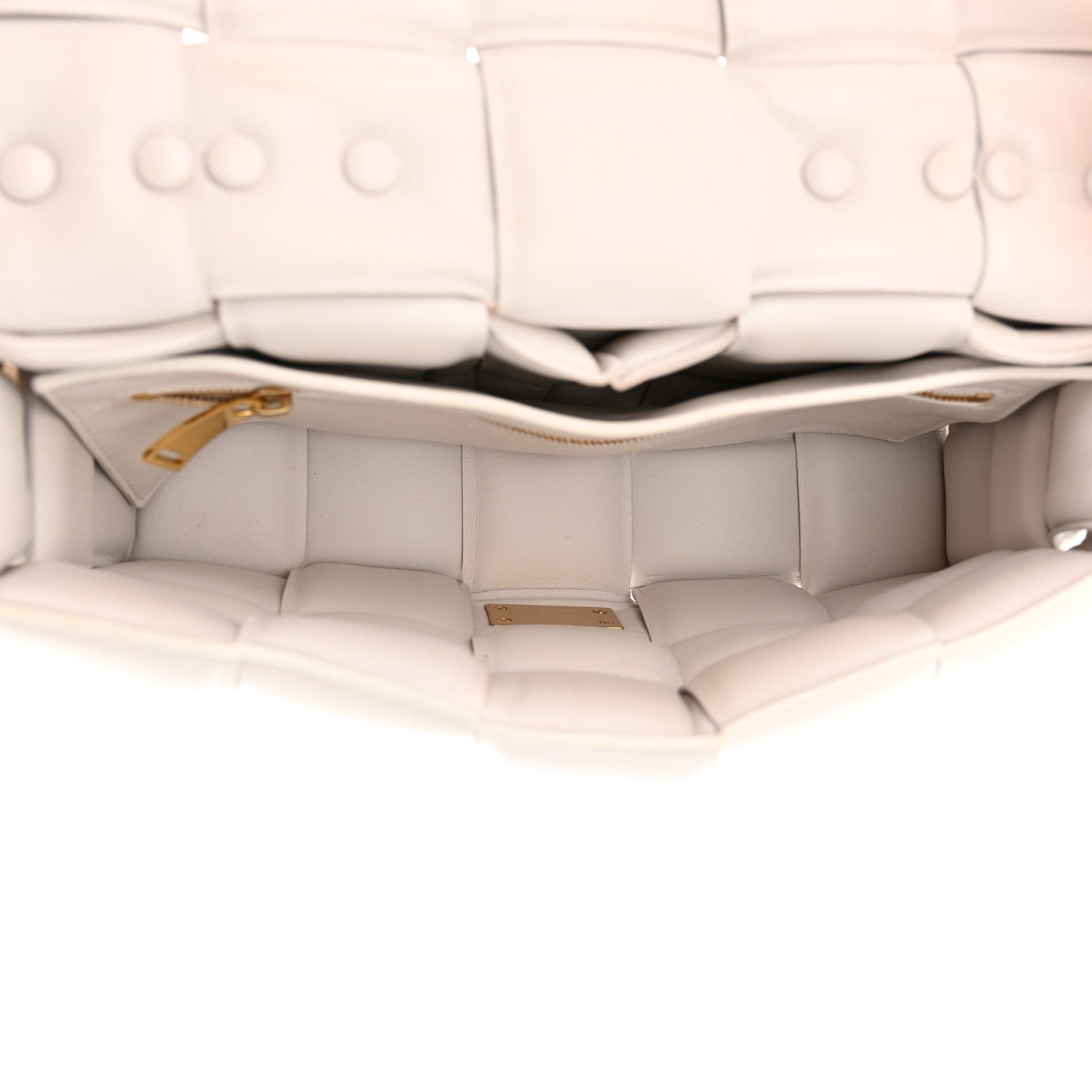 Bottega Veneta Lambskin Maxi Intreccio Padded Chain Cassette Crossbody Bag White 5 of 12