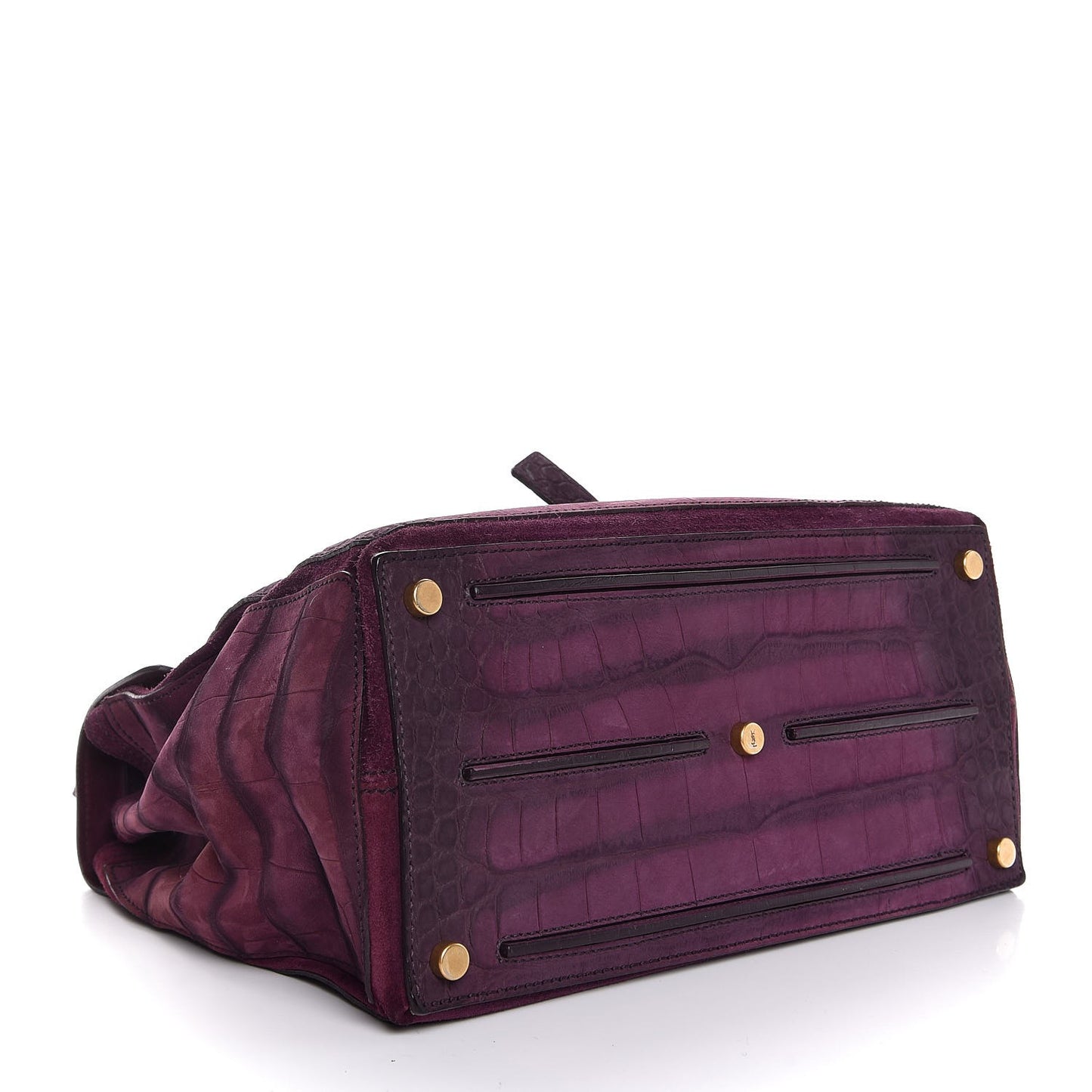 Crocodile Embossed Nubuck Calfskin Medium Muse Two Purple