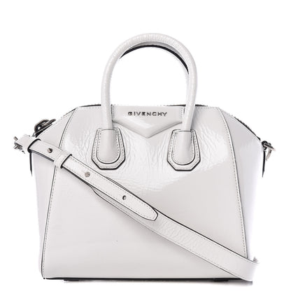 Givenchy Crinkled Patent Calfskin Mini Antigona White 1 of 9