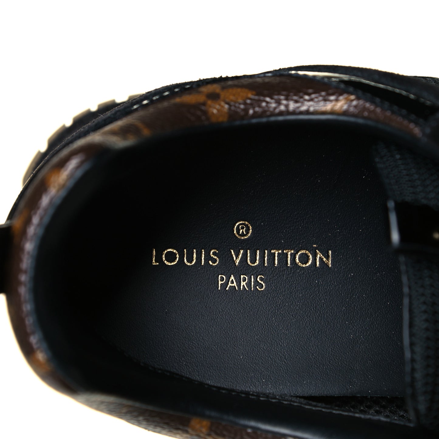 Suede Monogram Run Away Sneakers 38.5 Black