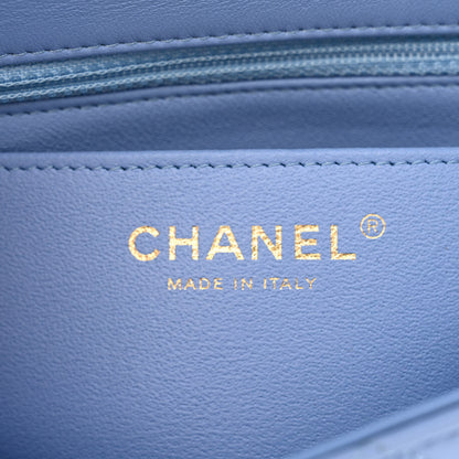 Chanel Lambskin Quilted Mini Rectangular Flap Light Blue 6 of 11