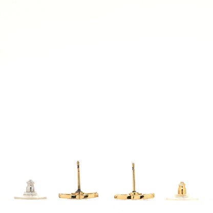 Chanel Metal CC Stud Earrings Gold 3 of 4