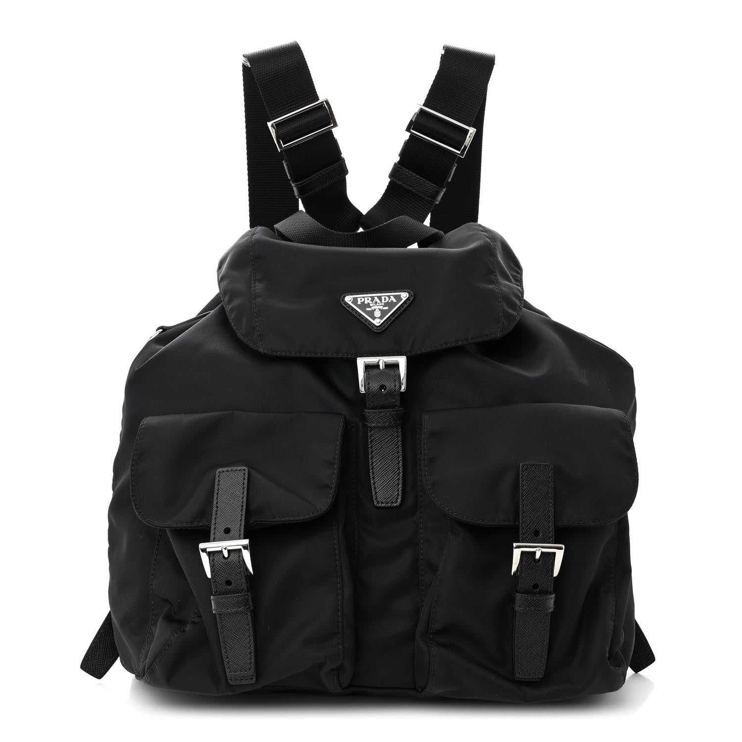 Prada Re-Nylon Saffiano Medium Backpack Black 1 of 11