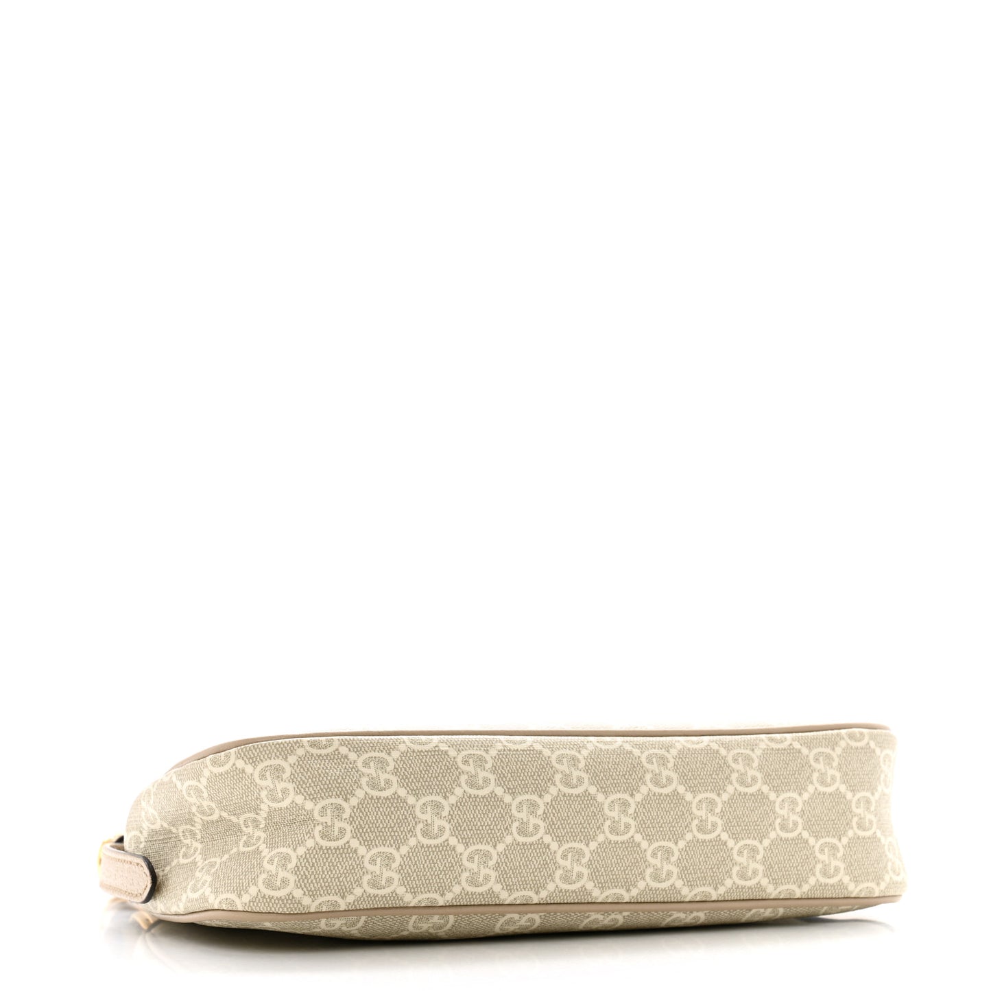 GG Supreme Monogram Textured Dollar Calfskin Small Ophidia Hobo Beige Mystic White Oatmeal