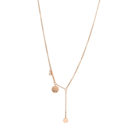 Hermes 18K Rose Gold Diamond PM Ex-Libris Pendant Necklace 1 of 4