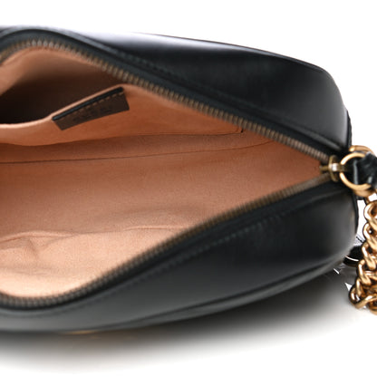Gucci Calfskin Matelasse Small GG Marmont Chain Shoulder Bag Black 5 of 10