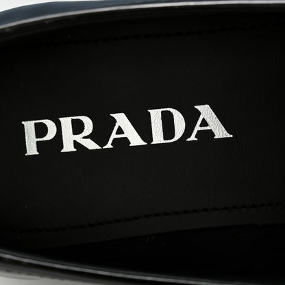 Prada Vernice Triangle Womens Loafers 35.5 Black 6 of 11