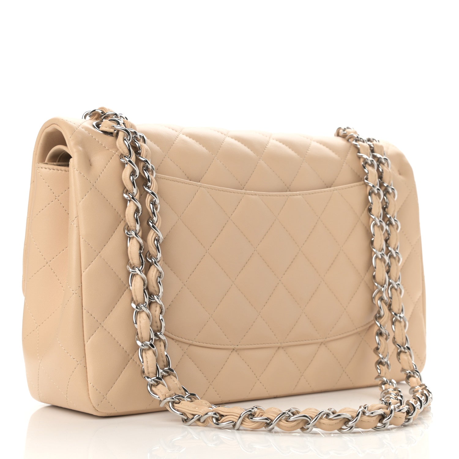 Chanel Lambskin Quilted Jumbo Double Flap Beige 2 of 10