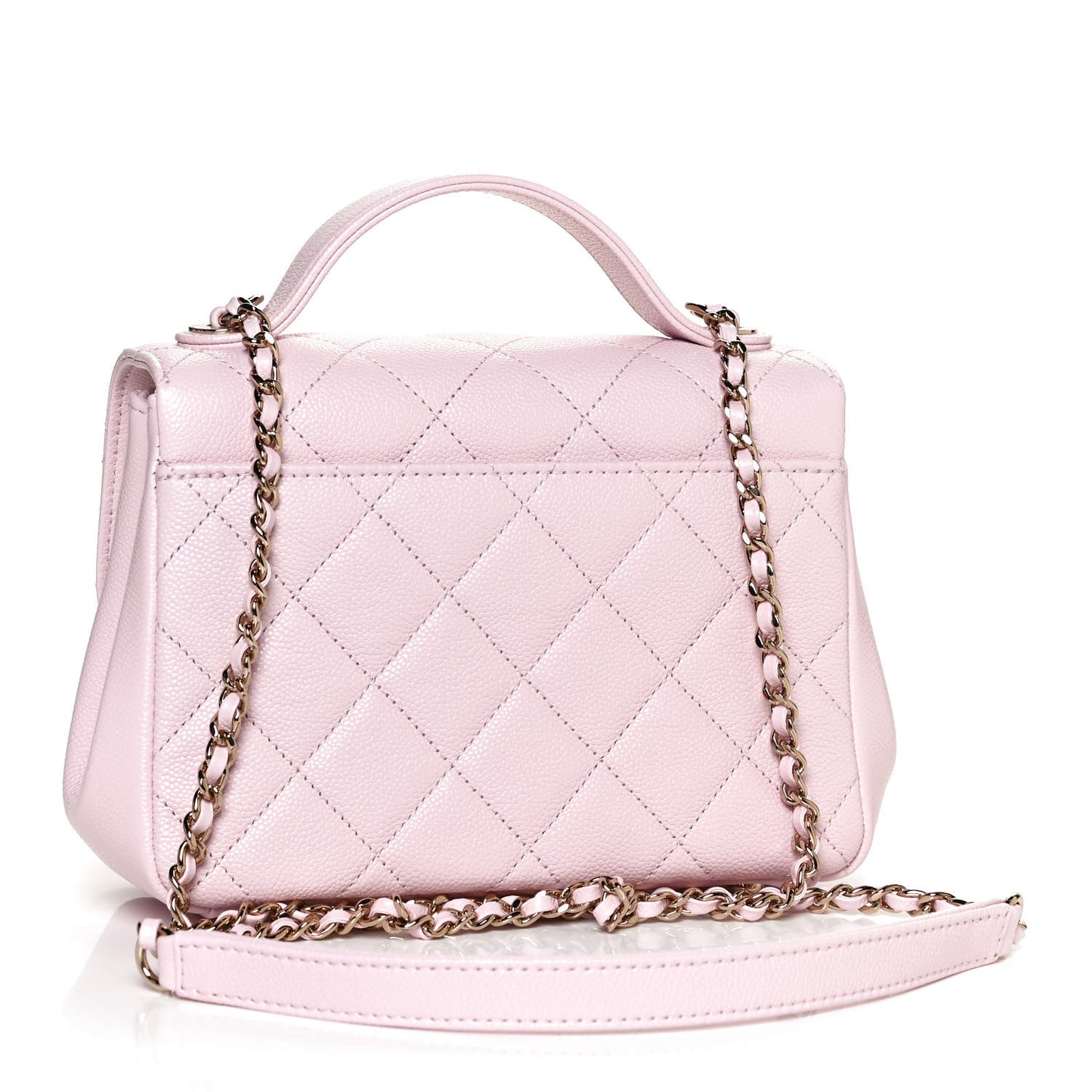 Caviar Quilted Small Business Affinity Flap Light Pink
