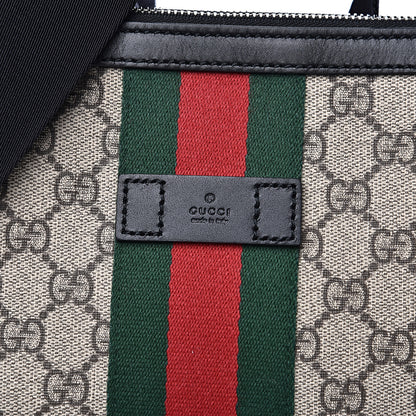 Gucci GG Supreme Monogram Web Messenger Bag Black 7 of 9