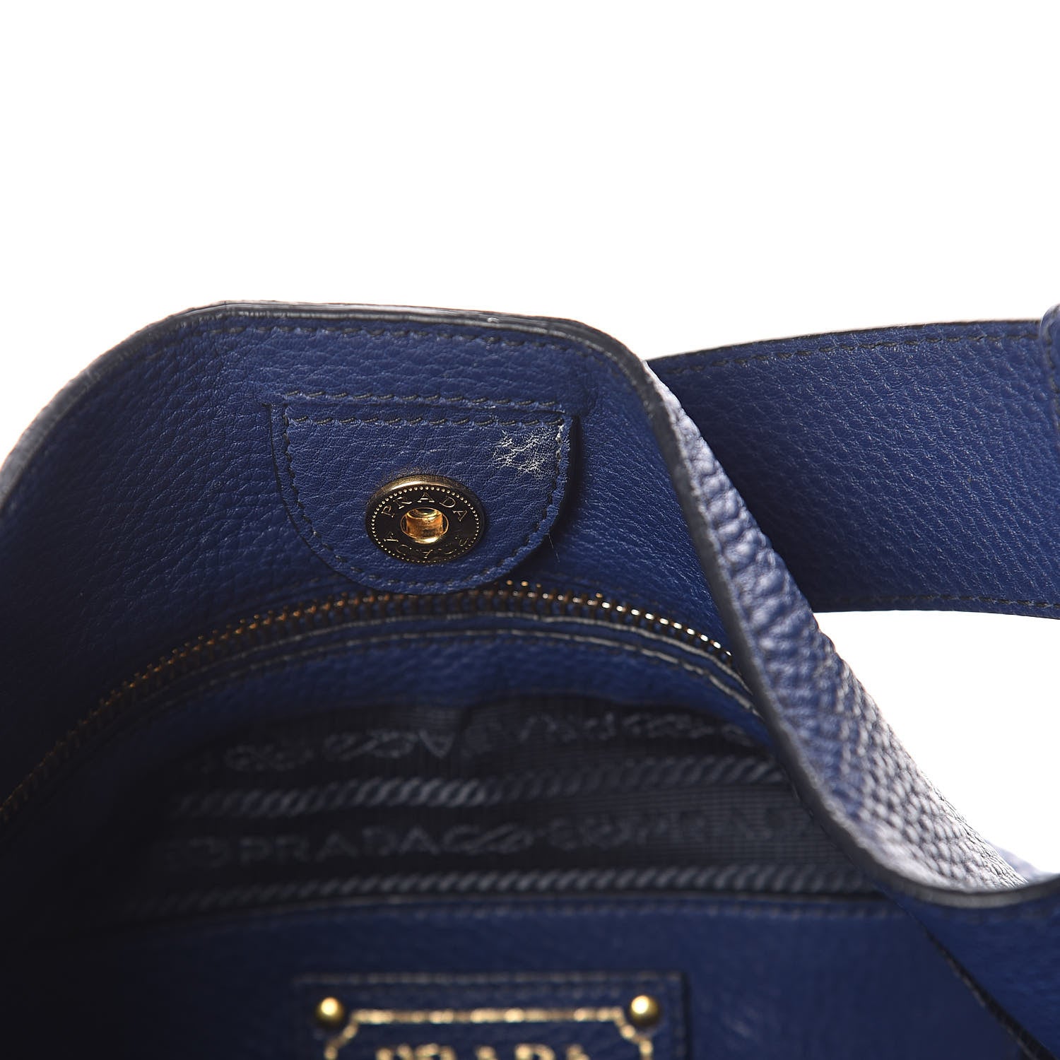 Prada Vitello Daino Shoulder Bag Inchiostro 7 of 10