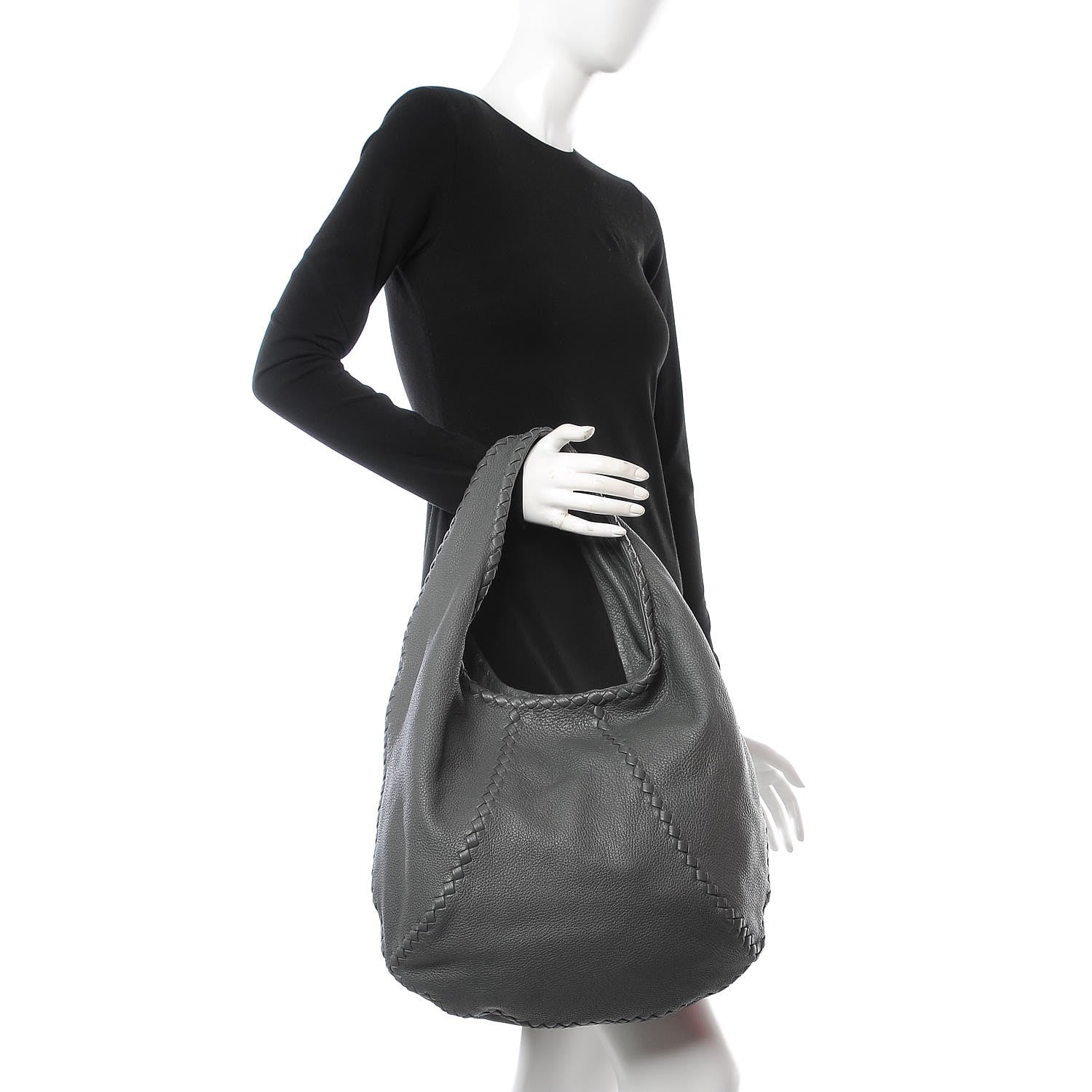 Bottega Veneta Cervo Deerskin Large Hobo Light Grey 2 of 8